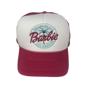 Barbie Snapback Truckers Hat Malibu Beach Los Angeles Pink Mesh Baseball Cap